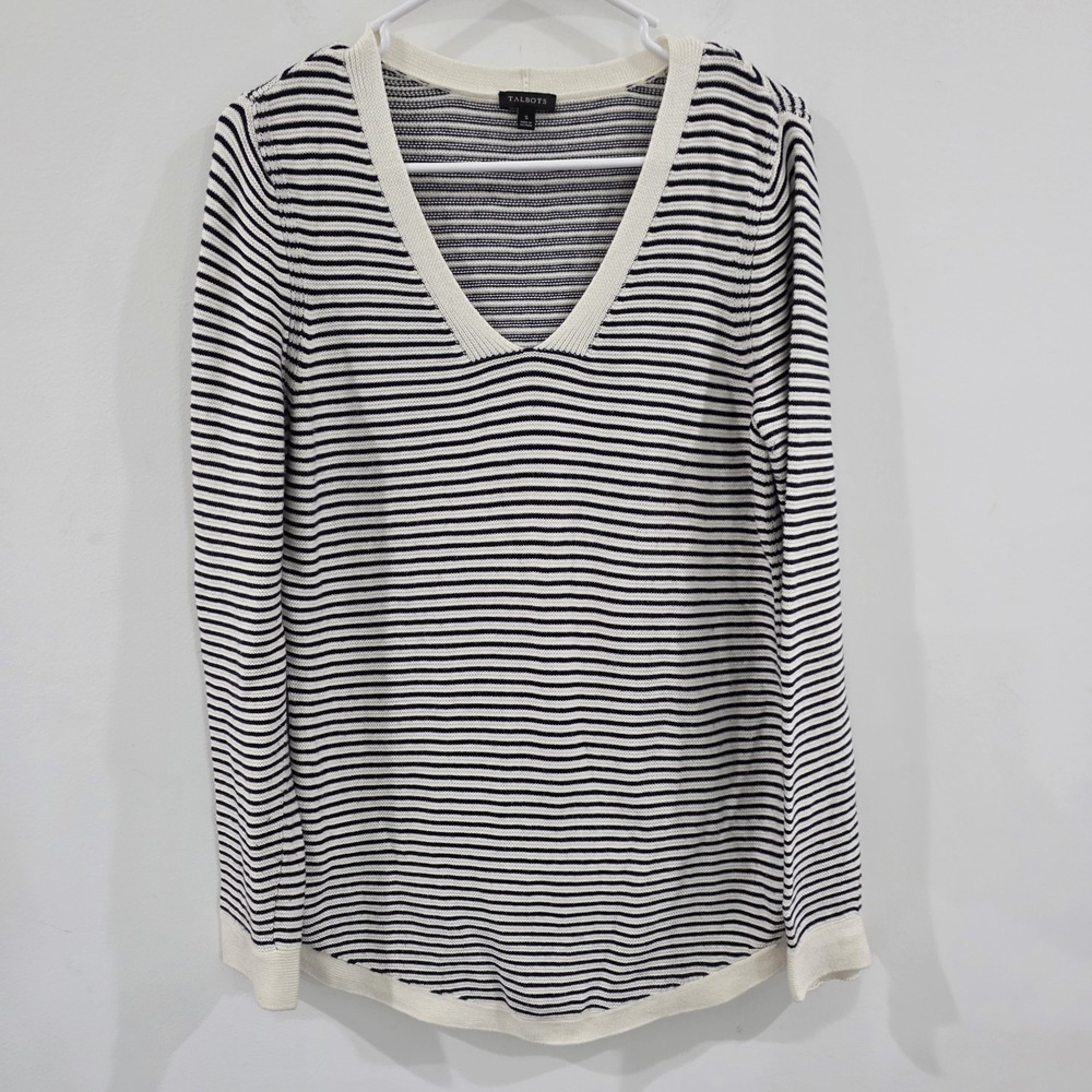 Talbots Womens Sweater Size Small Striped Coastal Euro Summer‎ Old Money Preppy